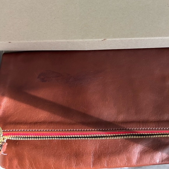 Clare Vivier leather foldover zipper clutch in dark brown - Picture 4 of 8